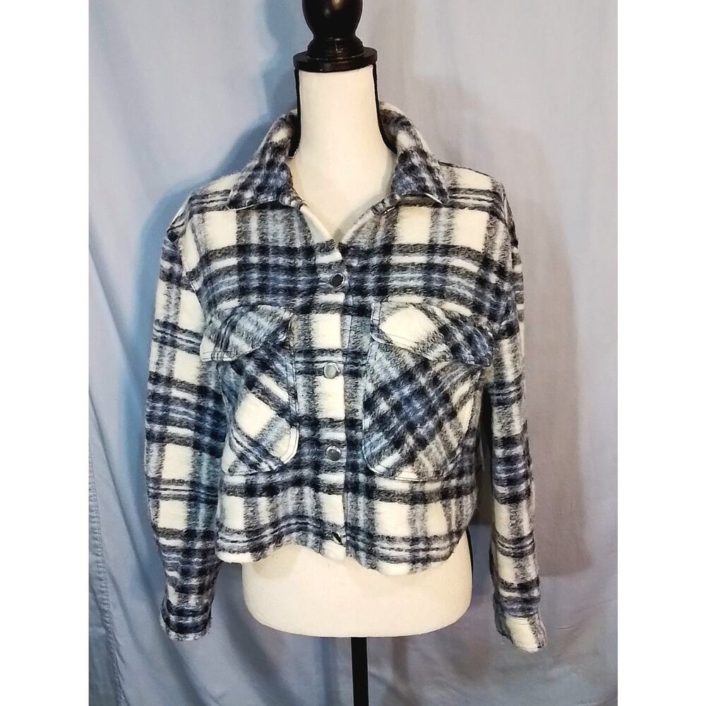 Zaba cropped gray plaid jacket